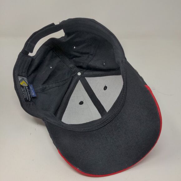Case IH Men's Strapback Hat Black Red Striped 3D Metallic Logo - Picture 9 of 11